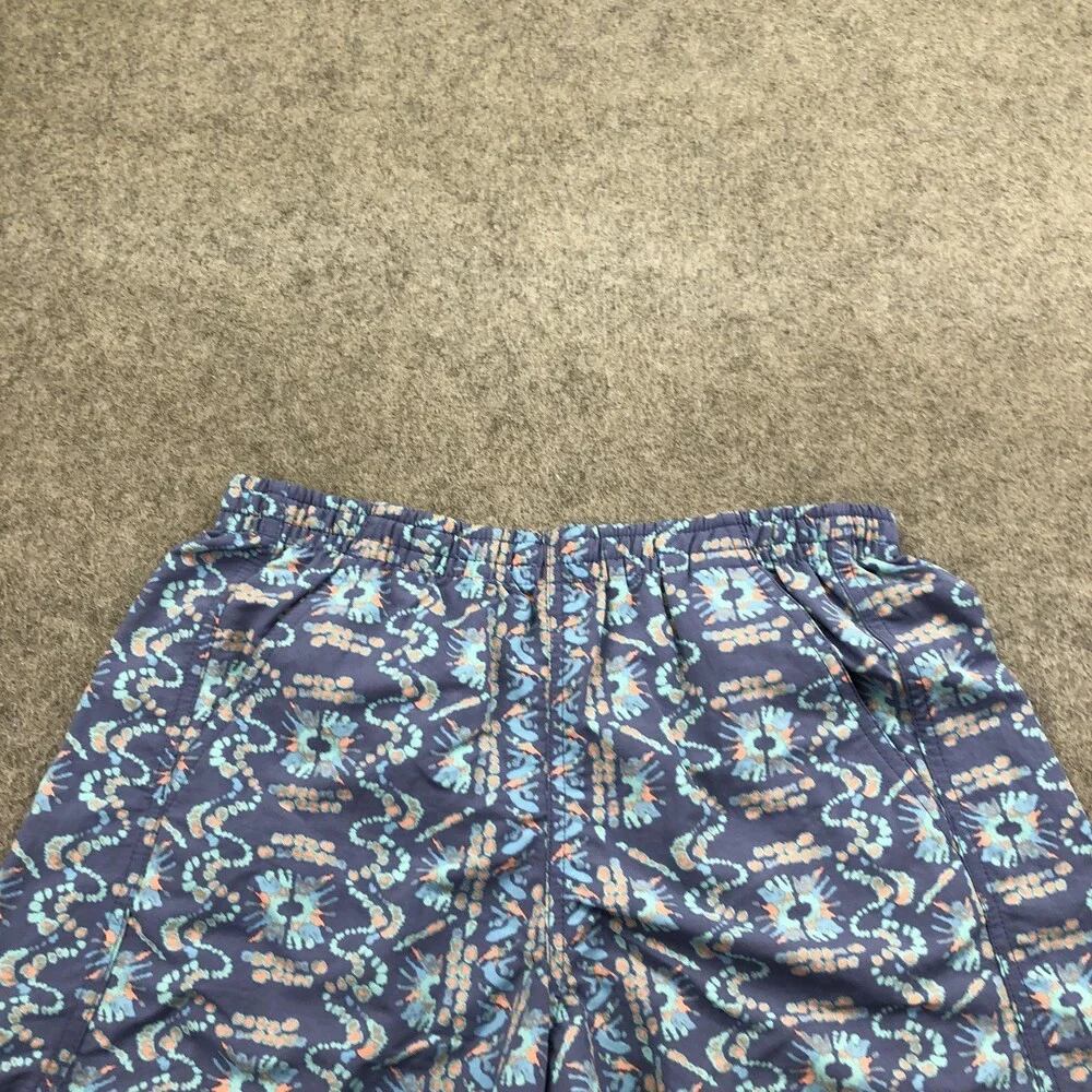 Patagonia Shorts Mens Medium Blue Geometric Print Swim Trunks Pockets